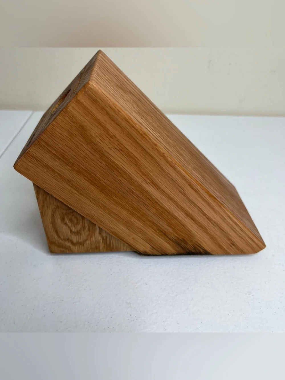 Cutco Honey Oak Wood 5 Slot Knife Block Holder Countertop Storage Made in USA